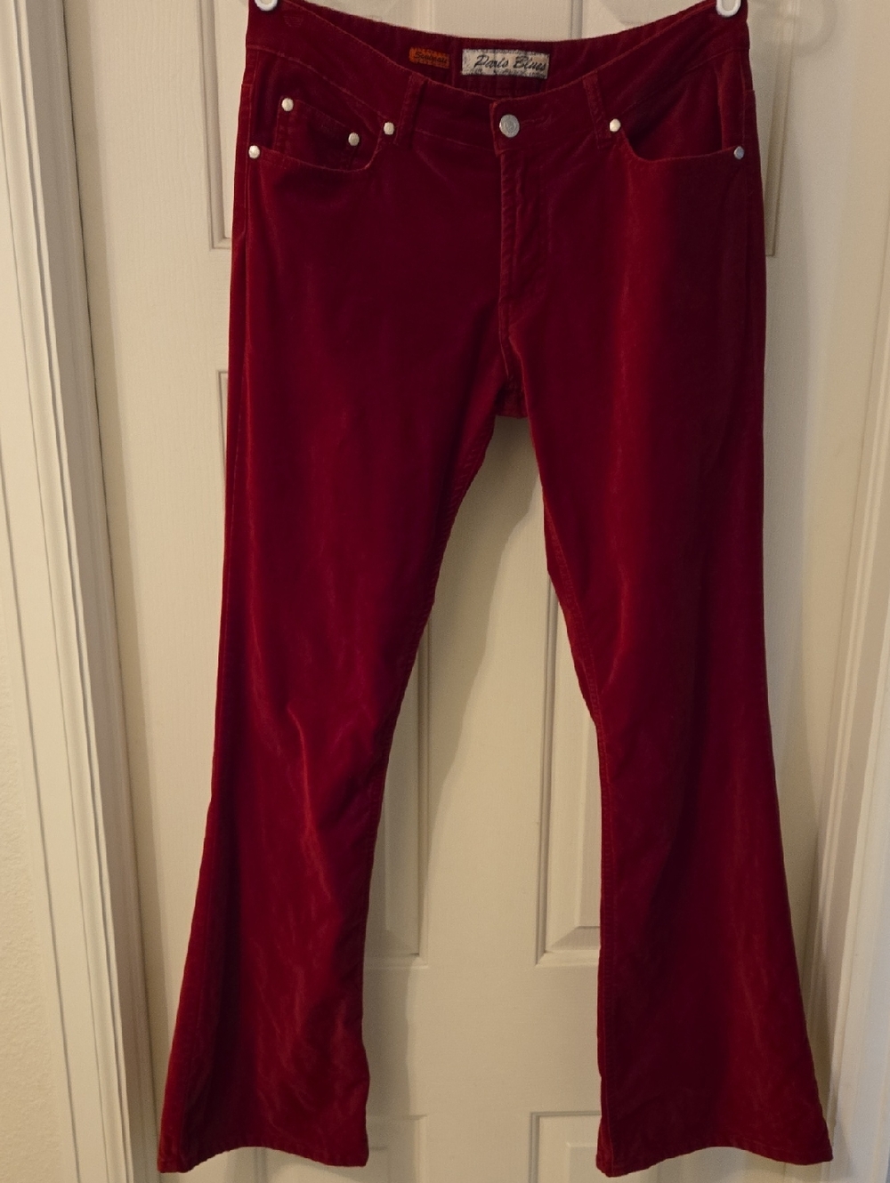Denim Blues Women's Cherry Red Velvet Flare Jeans